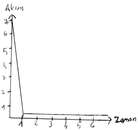 Demeraj akımını gösteren temsili akım-zaman grafiği